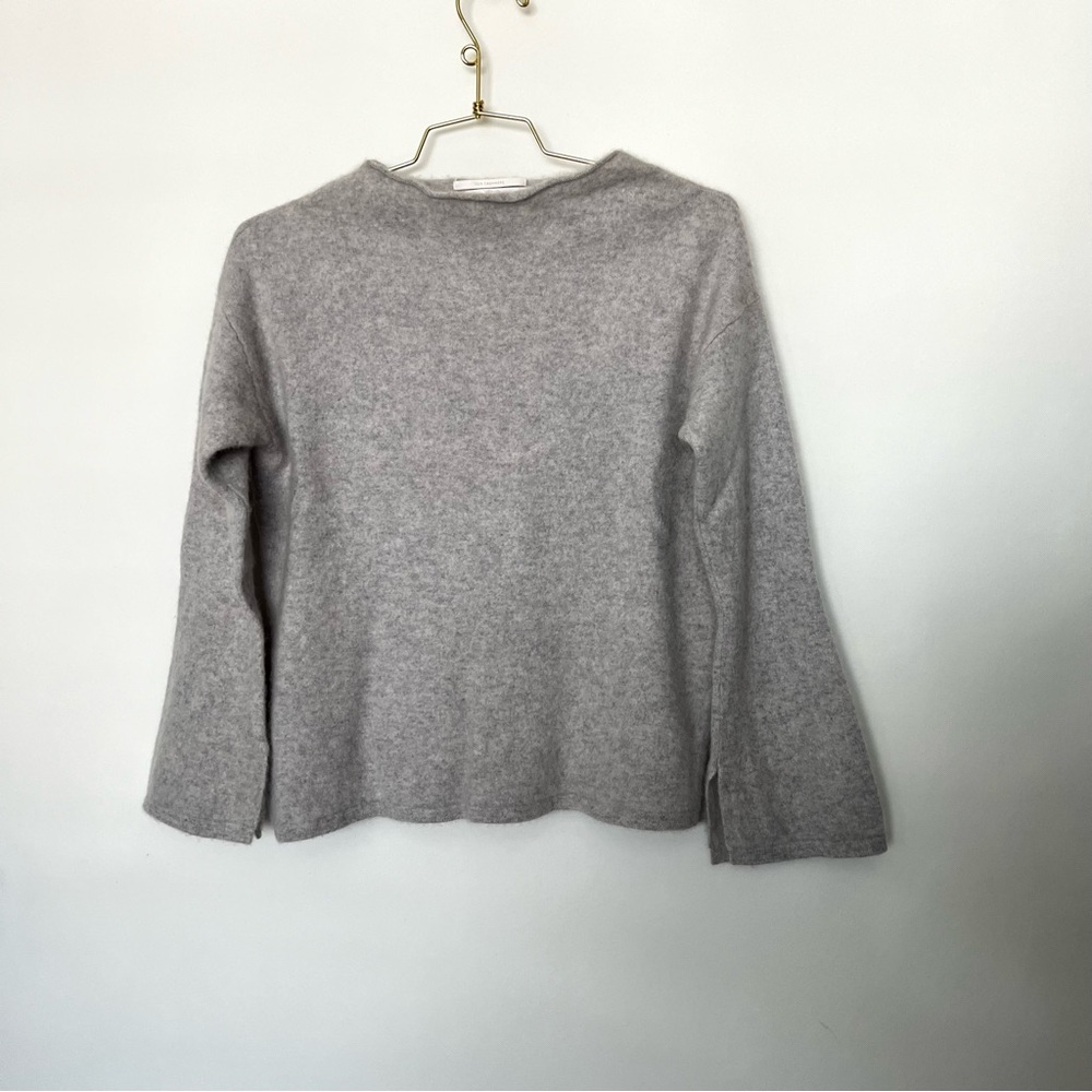 Nordstrom Signature Cashmere Gray Sweater Size Large (medium) Rolled Scoop Neck